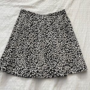 Black and white animal print A line skirt